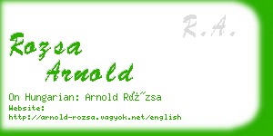 rozsa arnold business card